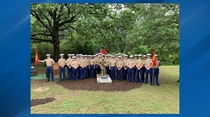 Catholic High School unveils Veterans memorial statue funded by JROTC seniors