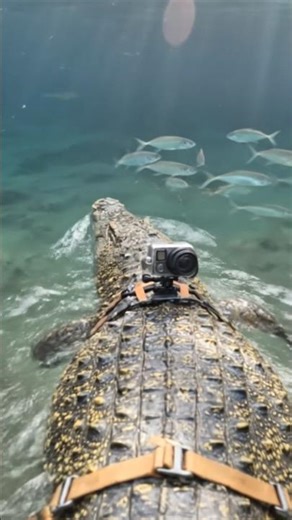 Saltwater Crocodile POV Hunt Underwater | Real Micro Camera Wildlife Experiment #shorts