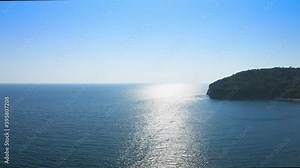 Fragment of Mogren beach in Budva, Montenegro is one of the most popular beaches on the Budva Riviera.