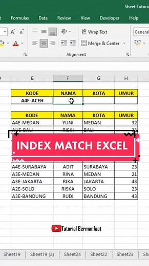 Cara Menggunakan Formula Index Match Di Excel #excel #microsoftexcel #exceltips #belajarexcel #index #match #videotutorial