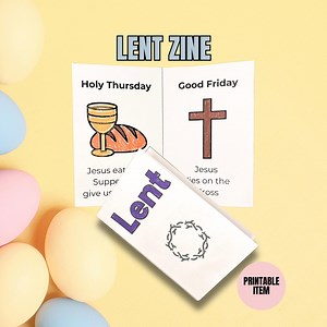 Lent Activity for Kids Printable Christian Homeschool Craft for Kids Holy Week Bible Study Coloring 40 Days of Lent Catholic Mini Book Zine - Etsy