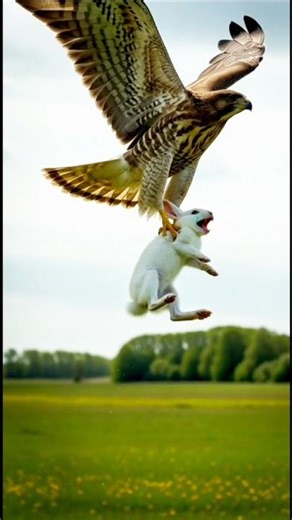 Hawks vs Baby Rabbit 🐰 vs 🦅 AI Short #birds #hawk #rabbit #nature #wildlife #viral #foryou