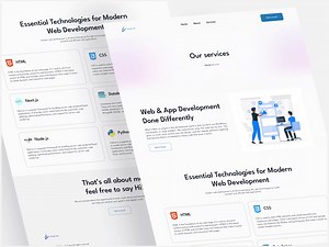 Service page for web development agency