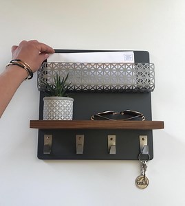 Mid Century Modern Entryway Organizer, Command Center, Magazine Rack, Mail Holder, Coat Rack, Key Rack, Home Office Organizer, USA Handmade - Etsy