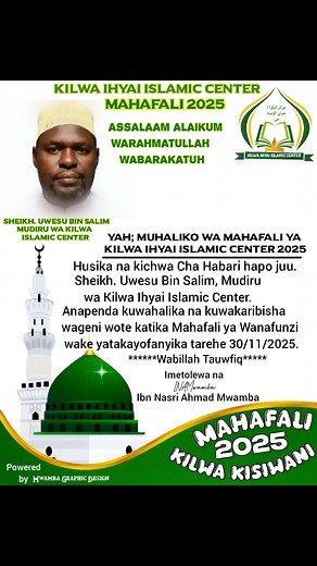 GRADUATION 2025 KILWA KISIWANI, KILWA IHYAI ISLAMIC CENTER Powered by Mwamba Graphic Design follow na share Kilwa Yetu #trend #motivation #viralvideochallenge #life #fbyシvideo | Kilwa Yetu