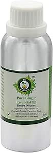 Ginger Essential Oil | Zingiber Officinale | Pure Ginger Oil | for Face | for Hair Growth | for Massage | 100% Pure Natural | Steam Distilled | Therapeutic Grade | 300ml | 10oz by R V Essential