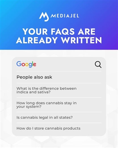 If you’re stuck on what to write in your FAQs, did you know you can steal, politely? Start with: 1. Google Search Console queries 2. “People Also Ask” questions 3. On-site search terms (if you have them) 4. Comments and DMs where people ask the same thing Those questions are already demand signals. For cannabis brands, You would also like to add: • “Is this compliant?”-style questions • “What’s the difference between X and Y?” product questions • “How long does it take?” ordering questions Then 