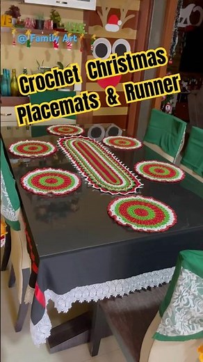 ✨Crochet Christmas Table Mats and Runner🎄 #youtubeshorts #shorts #christmas