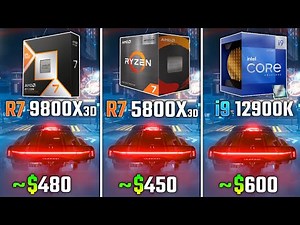 RYZEN 7 9800X3D vs RYZEN 7 5800X3D vs INTEL i9-12900K | Test in 6 Games