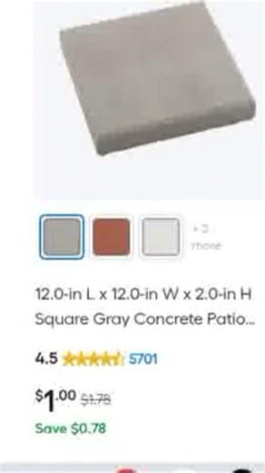 $1 For 1 Foot Square Patio Pavers at Lowe’s