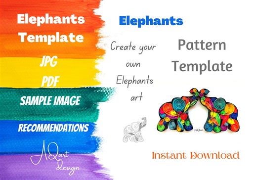 Elephants Quilling Art Pattern - Love Design (digital Download) - Etsy Australia