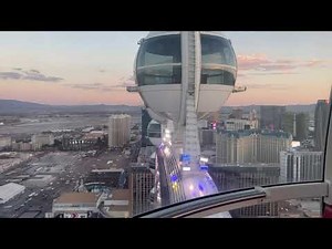 BEAUTIFUL VIEWS FROM 550 FEET ABOVE LAS VEGAS STRIP HIGH ROLLER FERRIS WHEEL RIDE