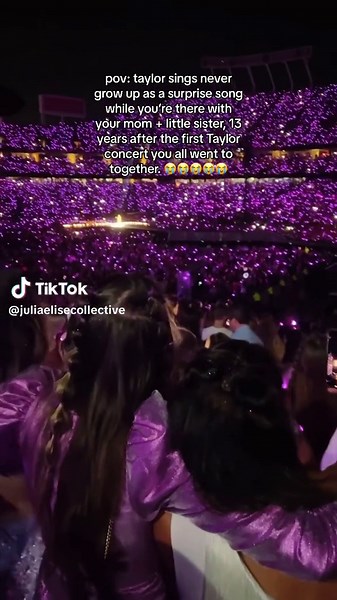 & we sobbed through the entire thing. 😭😭😭😭 shoutout to the girls in the row behind us who noticed this moment and filmed it for us. 💜🫶🏼 core memory @Taylor Swift #nevergrowup #nevergrowuptv #erastour #erastourkansascity #kansascityerastour #kcerastour #kcerastourn1