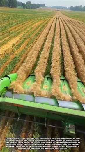 Modern Agricultural Machine Harvesting Wheat Fields Efficiently and Precisely