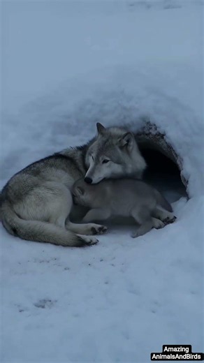 Arctic Wolf and Its Cub | Heartwarming Wildlife in the Frozen Wilderness