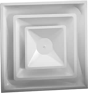 Drop Ceiling HVAC Supply Grille - for T-Bar Lay-in - 2 Coned - 24" x 24" - for 6" Vent Connection