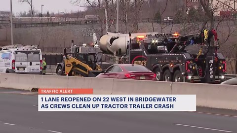 Westbound Route 22 in Bridgewater reopens after fiery tractor-trailer crash