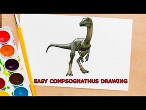 How to draw Compsognathus dinosaur | Dinosaur Drawings | Mady Arts