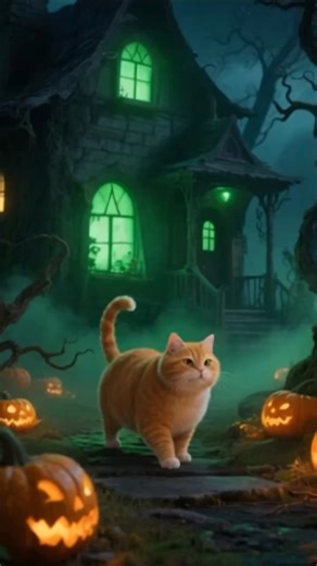 “The Orange Cat and the Witch’s Flying Broom!”