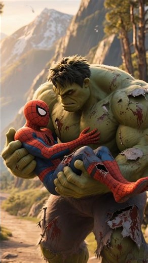😱Spider-Man Falls in the Mountains! Hulk Saves His Life 💔 | Emotional Rescue Story#short #spiderman