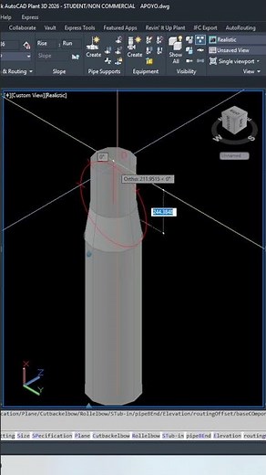 Reduce pipe diameter in AutoCAD Plant 3D