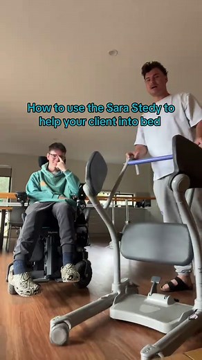 How to use the sara stedy to help your client into bed #disability #supportworker #supportworkers #supportwork #ndis #ndisprovider #disabilitysupport #foryou #foryoupage #disabilitytiktok @Crocs n socks
