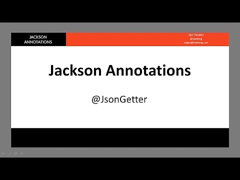 Jackson Serialization - 2 - JsonGetter Annotation