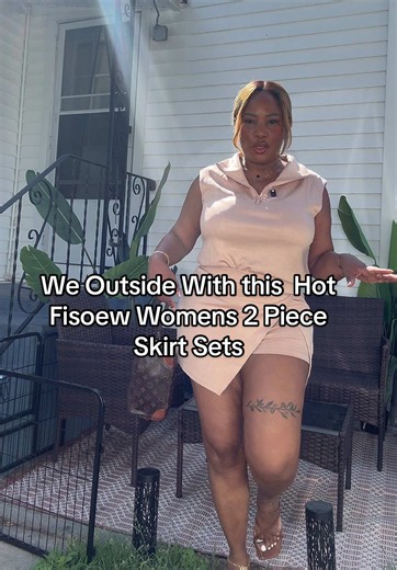 Fisoew Womens 2 Piece Skirt Sets – Summer Sleeveless Half Zip Athletic Skort