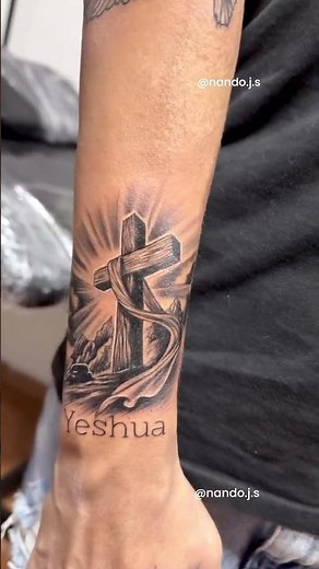 Forearm Tattoo Progress: Doves and Cross ✝️