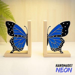Butterfly Stained Glass Bookends, Handmade Glass Book Holder, Nature Home Accent, Gift Ideas for Book Lovers - Etsy