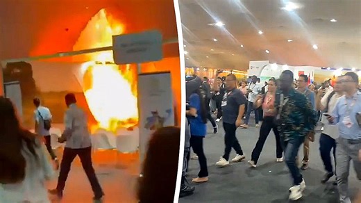Fire spreads through pavilion at COP30 in Brazil, sparking panic as visitors flee