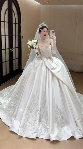 Elegant Princess Bridal Look 👰✨ Dream Wedding Dress Inspiration
