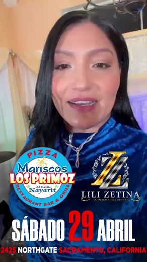 Sacramento California, nos vemos este sábado 29 de abril en @mariscos_los_primoz pa que te desestreses un buen rato y te eches conmigo los shots que te mereces Escuchando en vivo las rolas que tanto te gustan. Boletos en ticketon.com 1-800-668-8080 Ahi nos vemos! #sacramenticalifornia #lilizetina #lapatronadelcorrido | Lili Zetina Oficial
