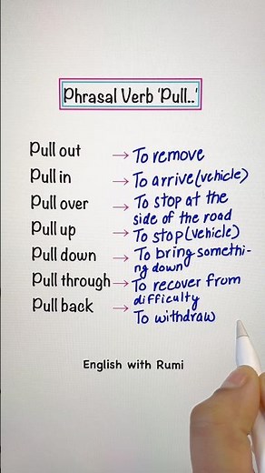 Phrasal verb with ‘ pull’ ✍🏻📚👩🏻‍🏫 #learnenglish #education #grammar #spokenenglish