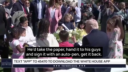 Trump rambles about Biden’s ‘auto-pen’ to children at Easter egg roll