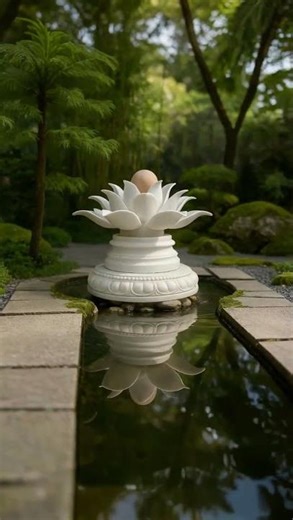 Hand Carved Custom Design Marble Lotus Flower Fountain