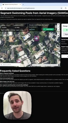 Segmenting swimming pools from high res aerial imagery without desktop GIS software or a GPU