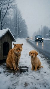 55K views · 2.1K reactions | “Old Man Rescues a Chained Cat and Her Puppy Friend in the Snow ❄️❤️”#animalrescue | Sweet memes | Facebook