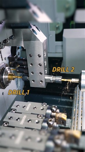 Titans of CNC | Simultaneous Drilling on 2 Spindles #cncmachinist #engineering #automation #aerospace #cncmill #cnclathe #cncprogramming #cncprogrammer... | Instagram