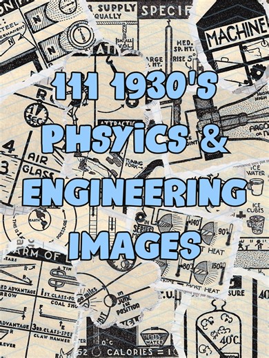 1930s Vintage Physics Engineering Images for Journaling, Art and Collage (Digital Download)