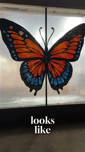 First ever window painting finished… stained glass?! Love! #windowpainting #artist #artistlife