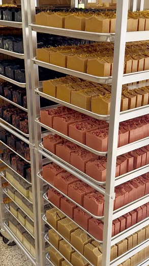 Our soap racks are filling up for the holiday season :) . . . #soapmaking #artisanskincare #naturalsoap #handmadesoap #soapmaker #handmadesoap | Ashley Marie Soap