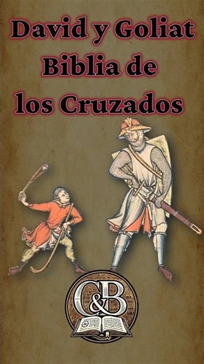 David y Goliat — Biblia de los Cruzados (s. XIII)