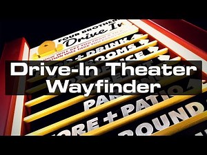 Illuminated Steel Wayfinder Sign for a Drive-In Movie Theater