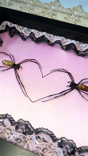 A closer look at my spider heart frame that i made for my Love Bug Collection