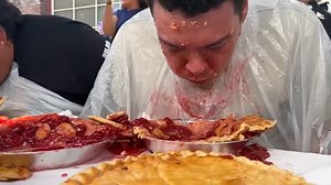 Marie Callendar's inaugural pie-eating contest in Northeast Fresno