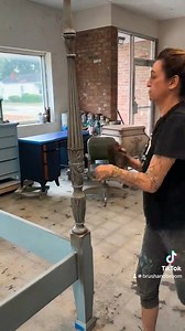 726K views · 8.3K reactions | Could you imagine doing this to a whole bedroom set?!  The things you do. Such a simple technique if you know the tricks behind it. 﫣珞 Using brown paint and water.  It’s called the dirty French blue. | Brush and Broom | Facebook