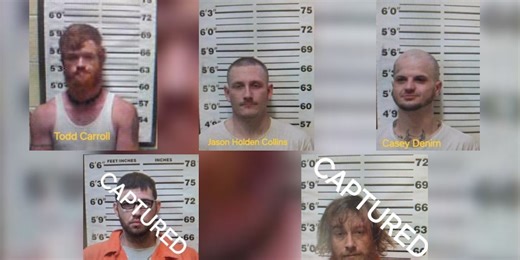Deputies capture 4 escaped inmates from Hancock County jail, 1 remains on the loose