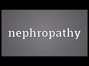 Nephropathy Meaning