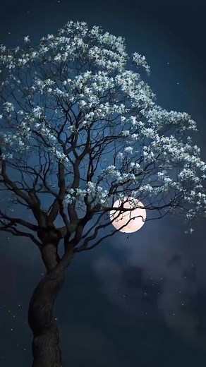 Stunning Moonlit Night Nature Scenery Video